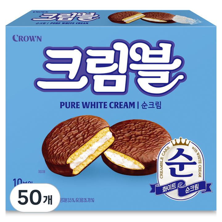 크라운 크림블 순크림, 300g, 50개