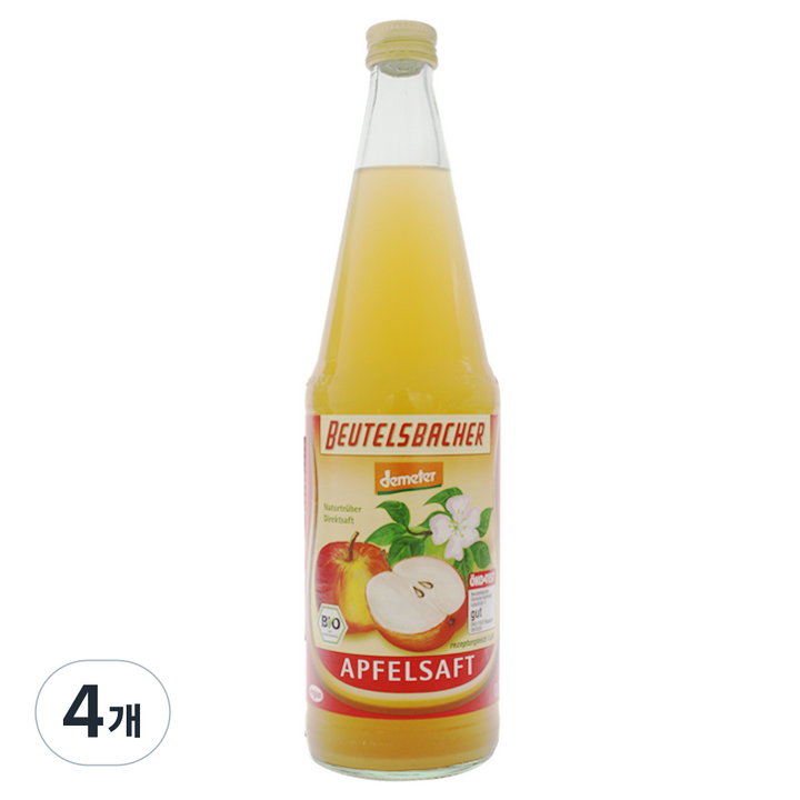 베텔스바허 유기농 사과 주스, 700ml, 4개