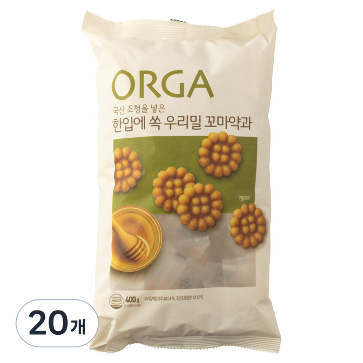 올가홀푸드 한입에 쏙 우리밀 꼬마약과, 400g, 20개