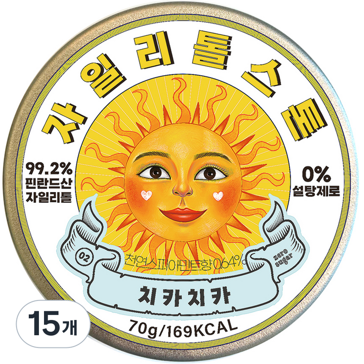 자일리톨스톤 사탕 치카치카, 70g, 15개