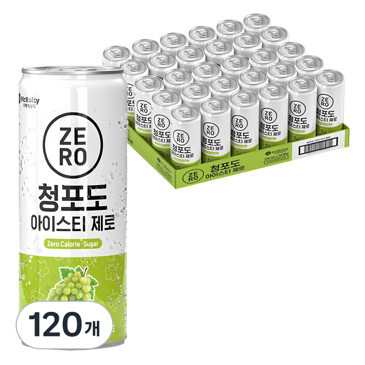 맥널티커피 청포도 아이스티 제로 RTD, 120개, 240ml