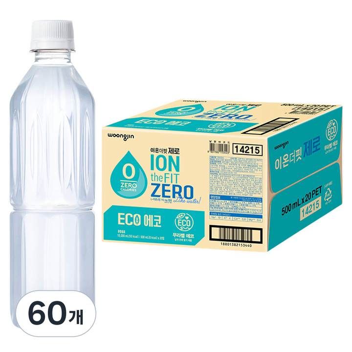이온더핏 제로 무라벨, 60개, 500ml