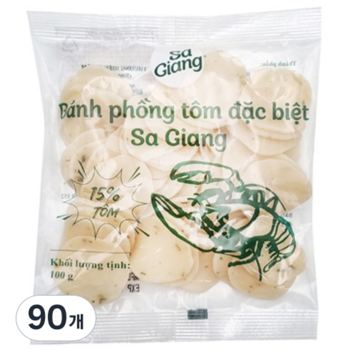 사지앙 새우칩, 90개, 100g