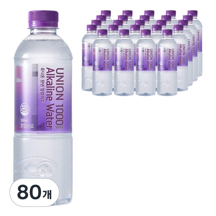 유니온천년알카리수, 500ml, 80개