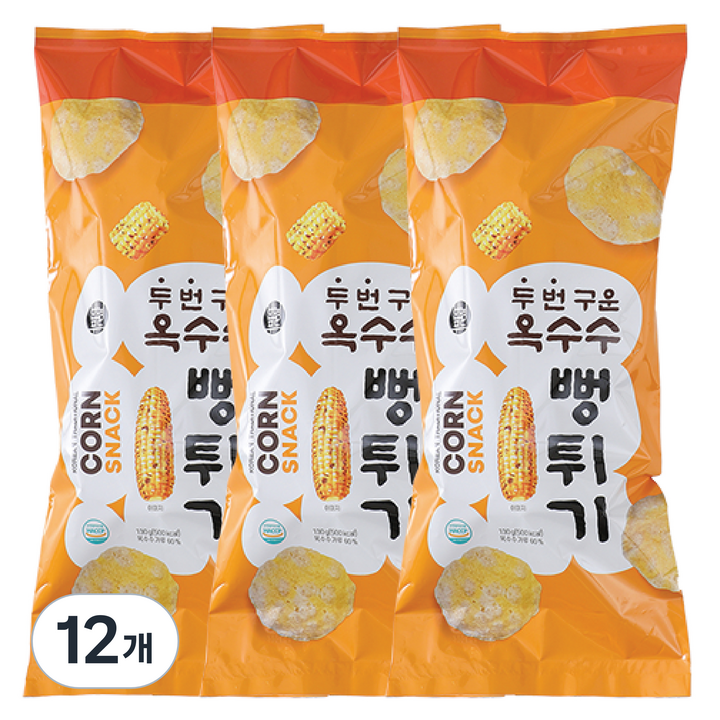 번영푸드 두번 구운 옥수수 뻥튀기, 12개, 130g