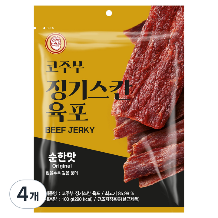 코주부 징기스칸 육포 순한맛, 4개, 100g