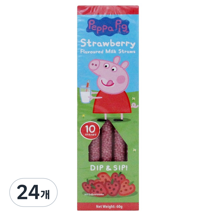 페파피그 딸기맛 스트로우, 60g, 24개