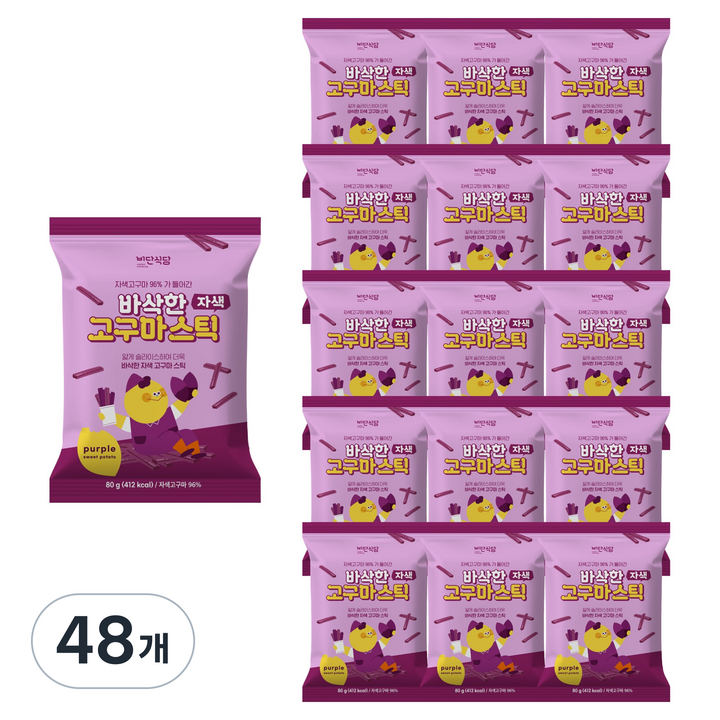 비단식당 바삭한 자색고구마스틱, 80g, 48개