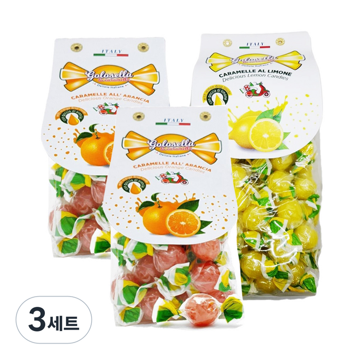 골로셀라 캔디 레몬 500g + 오렌지 200g x 2p 세트, 3세트