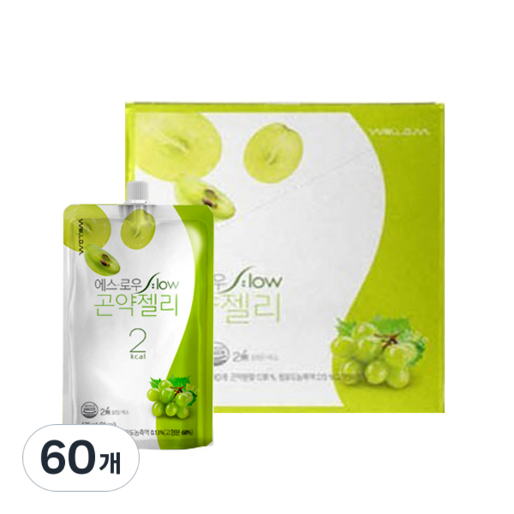 에스로우 곤약젤리(2kcal) 청포도, 60개, 130ml
