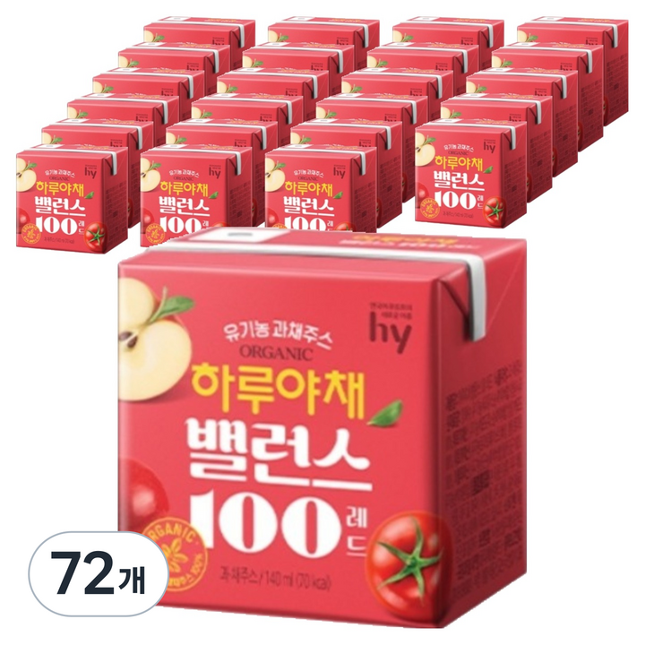 하루야채 밸런스100 레드, 140ml, 72개