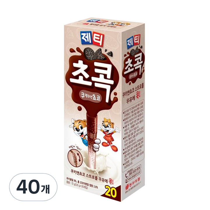 제티 초콕 쿠키앤쵸코, 3.6g, 40개