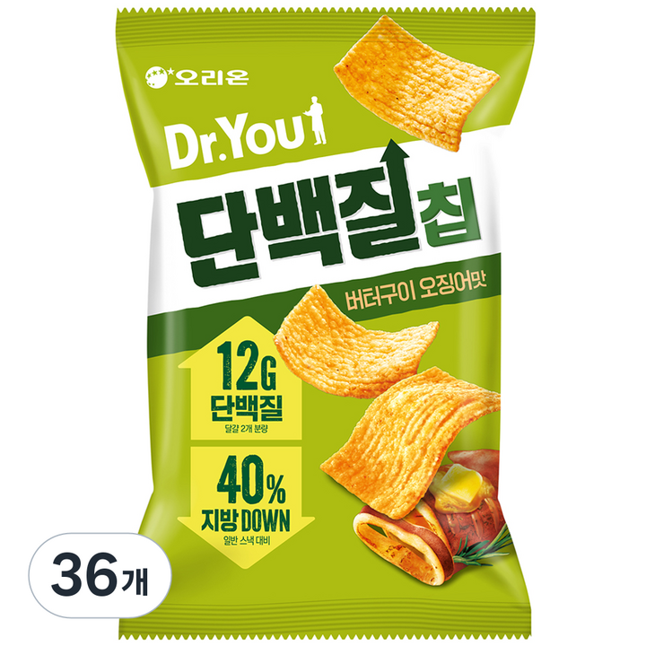 닥터유 단백질칩 버터구이 오징어맛, 60g, 36개