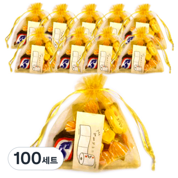 민트바 행운의 합격기원 골드 주머니 간식선물세트, 61g, 100세트