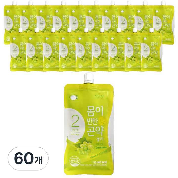 자담선 몸이반한 곤약젤리 청포도, 110ml, 60개