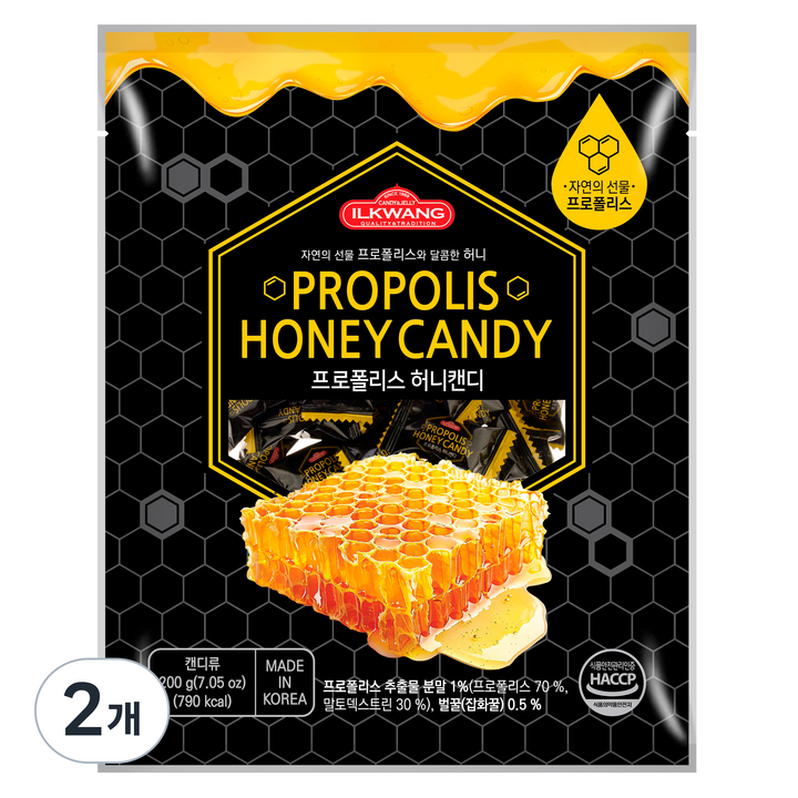 일광제과 프로폴리스 허니캔디, 200g, 2개