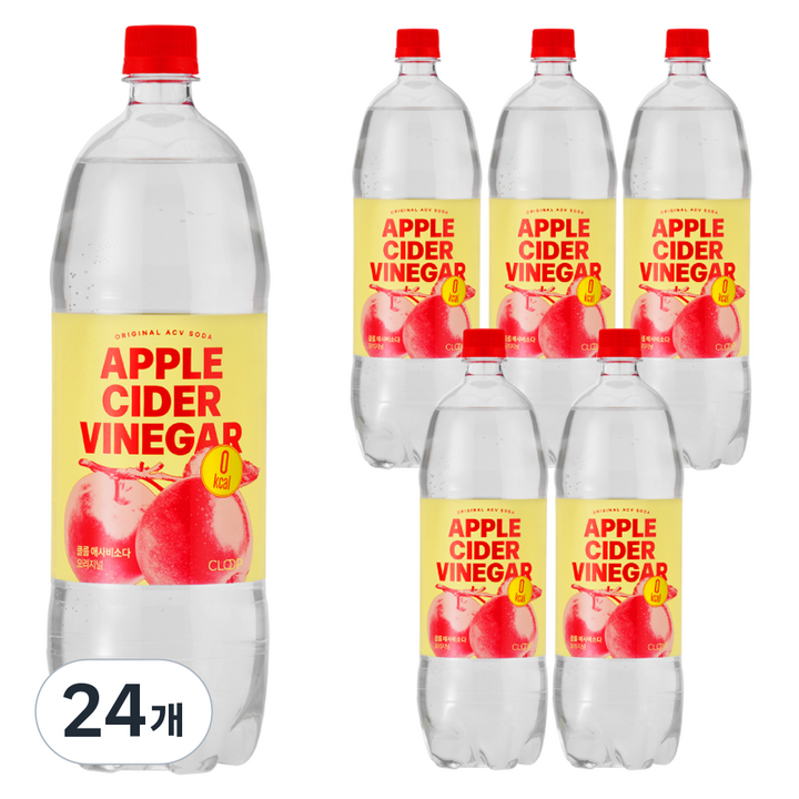 클룹 애사비소다 오리지널 제로 애플 사이다 비니거, 1.5L, 24개