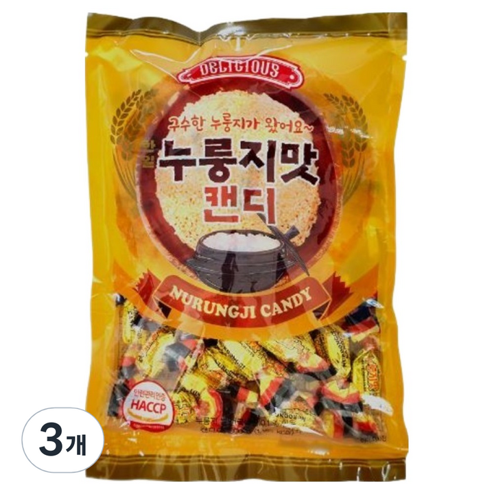 물샘 한일 누룽지맛 캔디, 3개, 300g