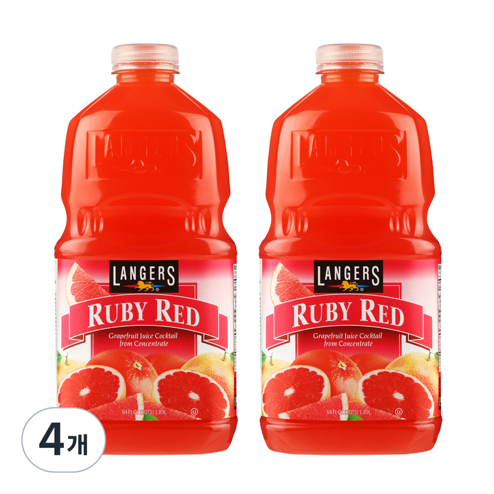 랭거스 루비레드 자몽 주스, 1.89L, 4개