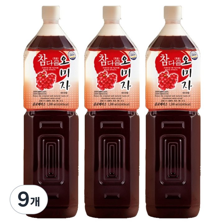 참다음 오미자 농축액, 1.5L, 9개