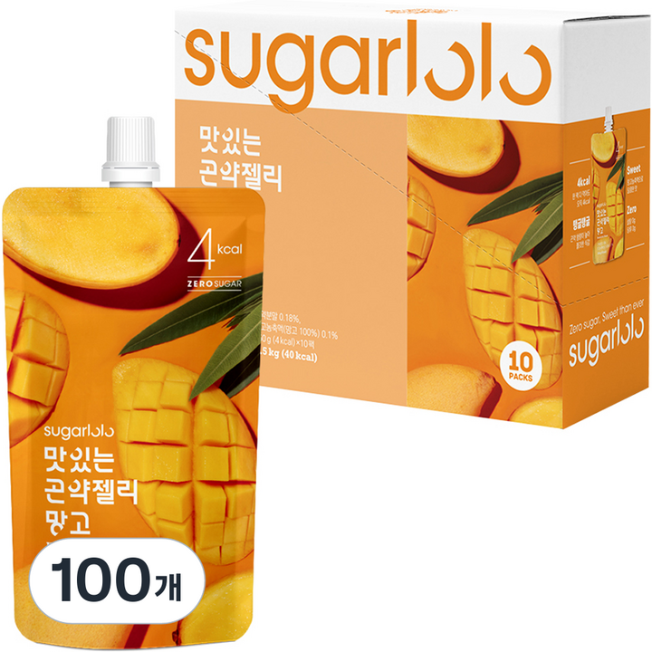슈가로로 맛있는 곤약젤리 망고, 150g, 100개