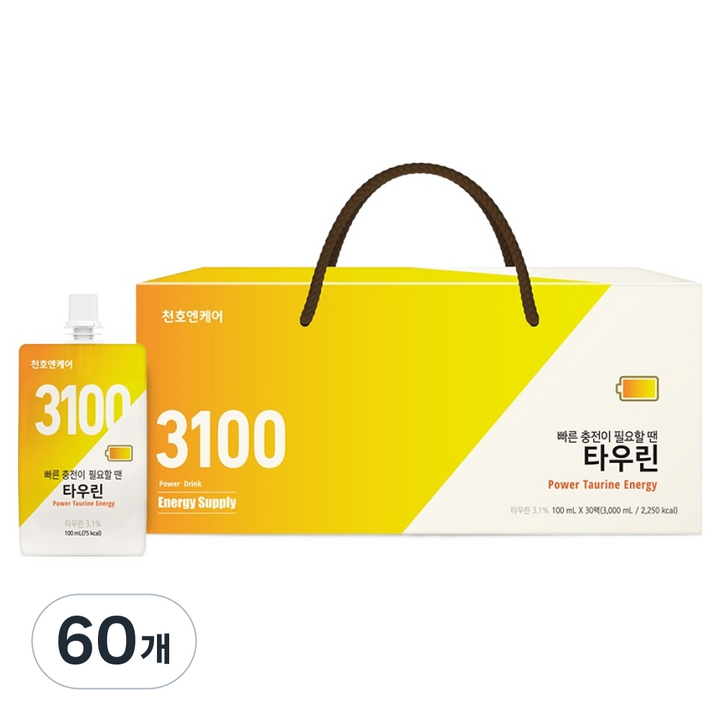 천호엔케어 빠른충전 타우린 음료, 100ml, 60개