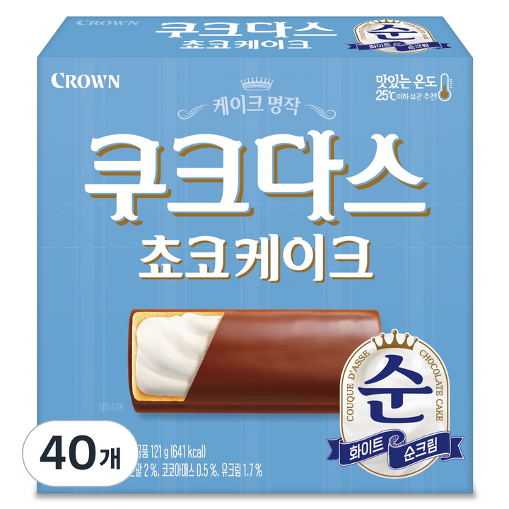 쿠크다스 초코케이크 중, 121g, 40개