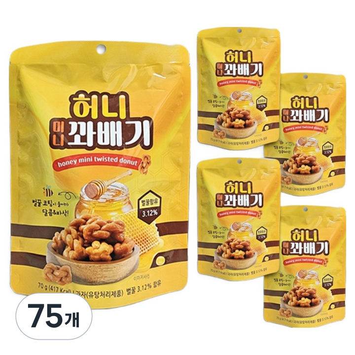 허니 미니 꽈배기 과자, 75개, 70g