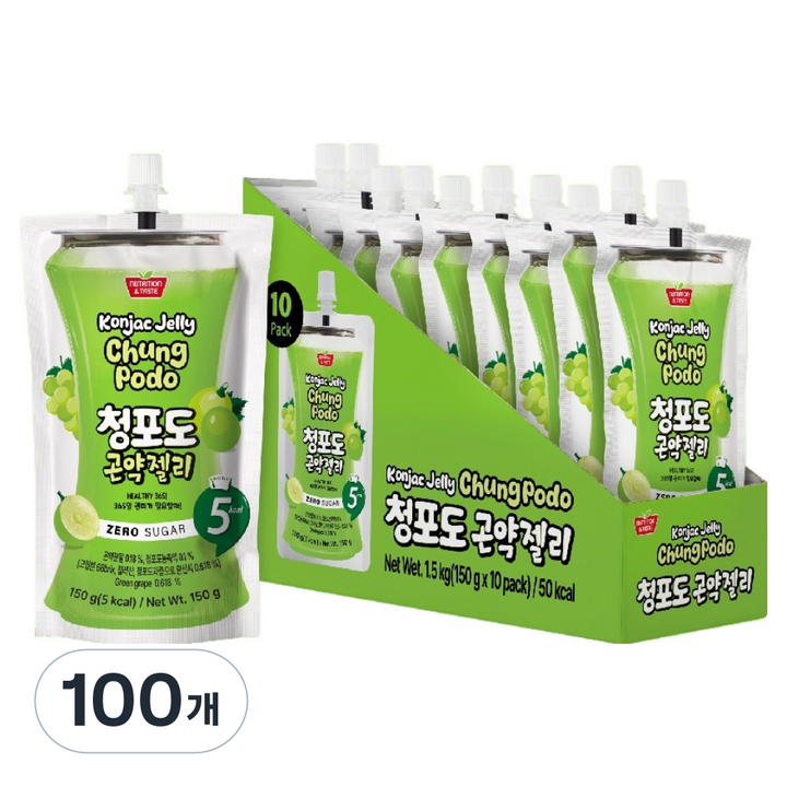 뉴트리션앤테이스트 청포도 곤약젤리, 150g, 100개