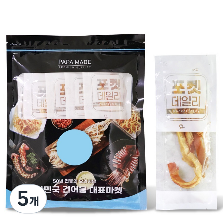 포켓데일리 페스츄리 바베큐 오징어 5p, 5개, 150g