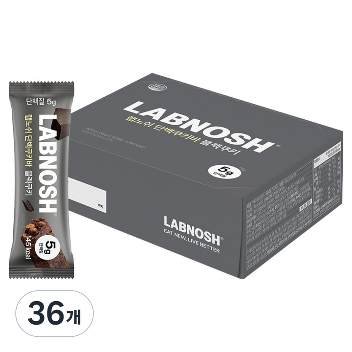 랩노쉬 단백쿠키바 블랙쿠키, 35g, 36개
