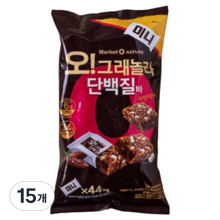 마켓오네이처 오 그래놀라 단백질바 44p, 540g, 15개