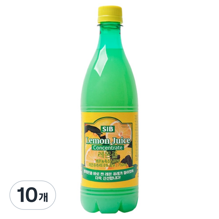 SIB선인 레몬즙, 750ml, 10개