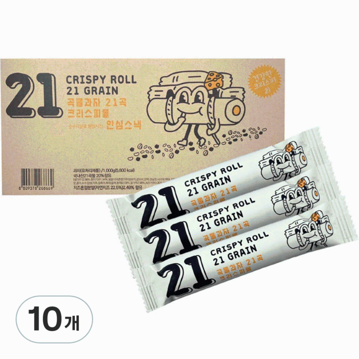 풍미상회 곡물과자 21곡 크리스피롤, 1kg, 10개
