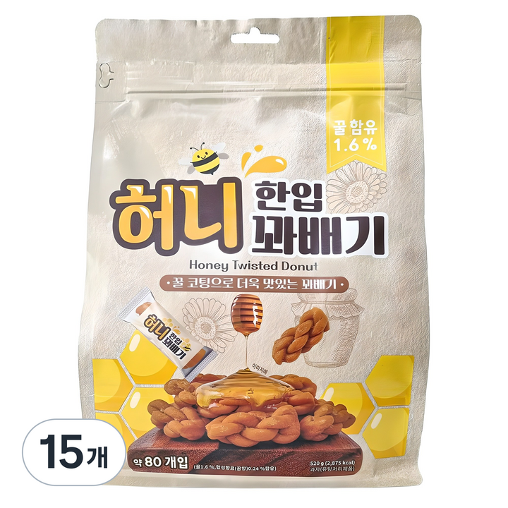 한입 허니 꽈배기, 520g, 15개