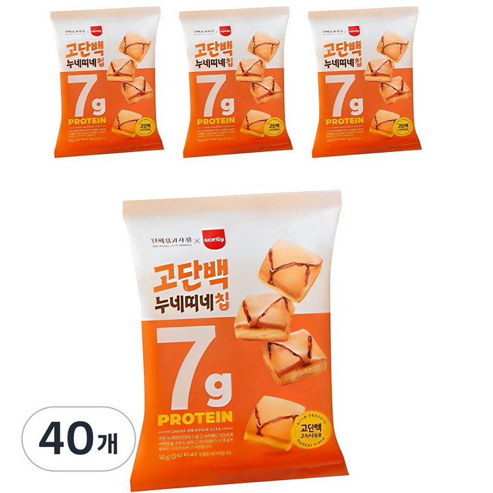 단백질과자점 고단백 누네띠네칩, 55g, 40개