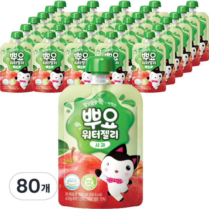 팔도 뿌요 워터젤리 사과, 120ml, 80개