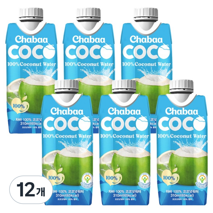 차바 코코넛워터, 12개, 310ml