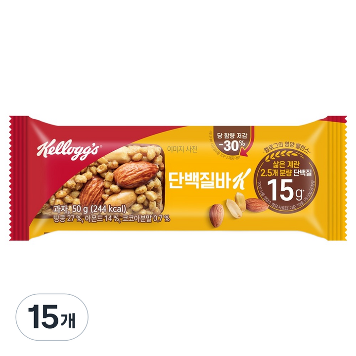 켈로그 단백질바 K, 50g, 15개