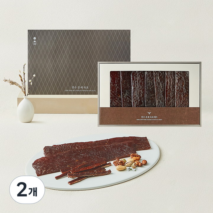 강릉상회 최앤정 한우 훈제 육포 7p + 쇼핑백, 490g, 2개