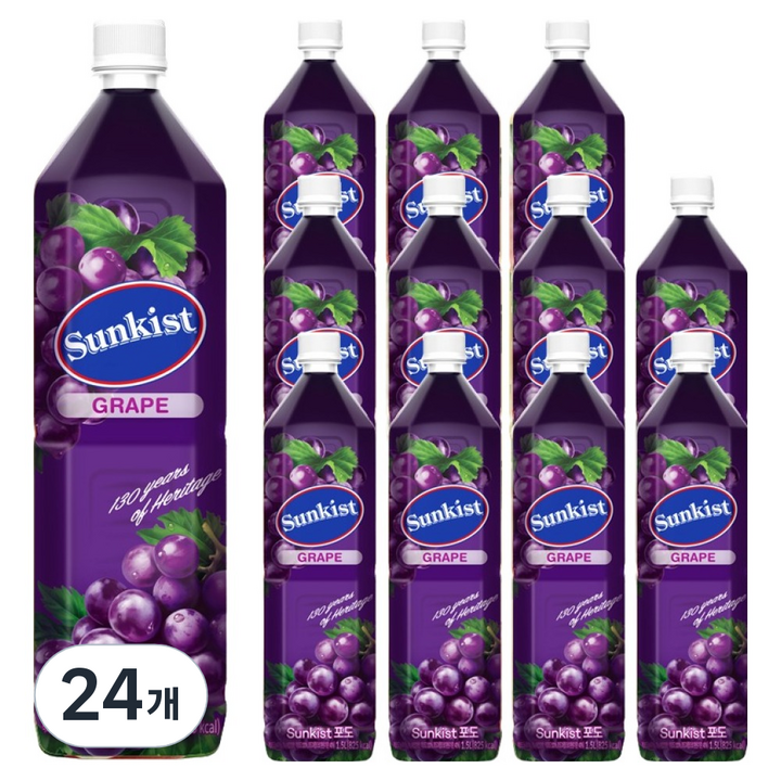 썬키스트 포도주스, 1.5L, 24개