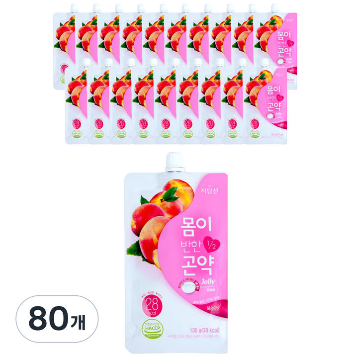 자담선 몸이반한 곤약 젤리 복숭아맛, 130g, 80개