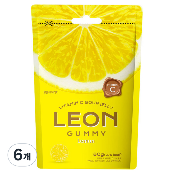 레옹 사우어 비타민C 레몬 젤리, 6개, 80g