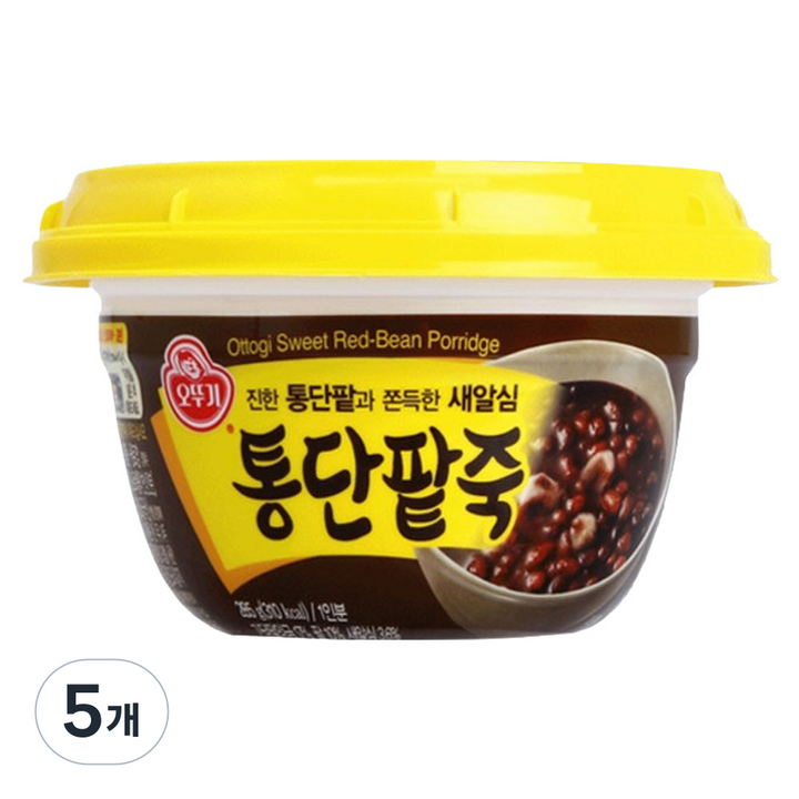오뚜기 통단팥죽 상온, 285g, 5개