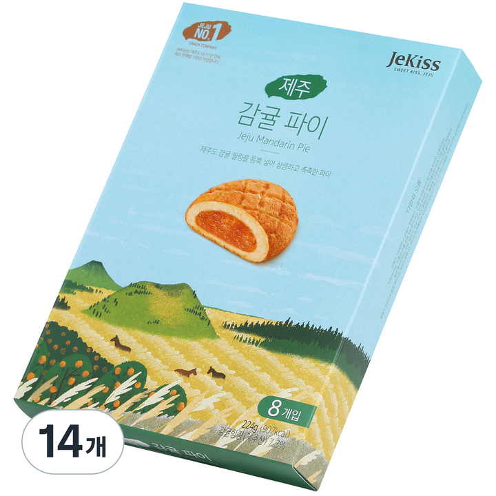 제키스 제주 감귤 파이, 224g, 14개