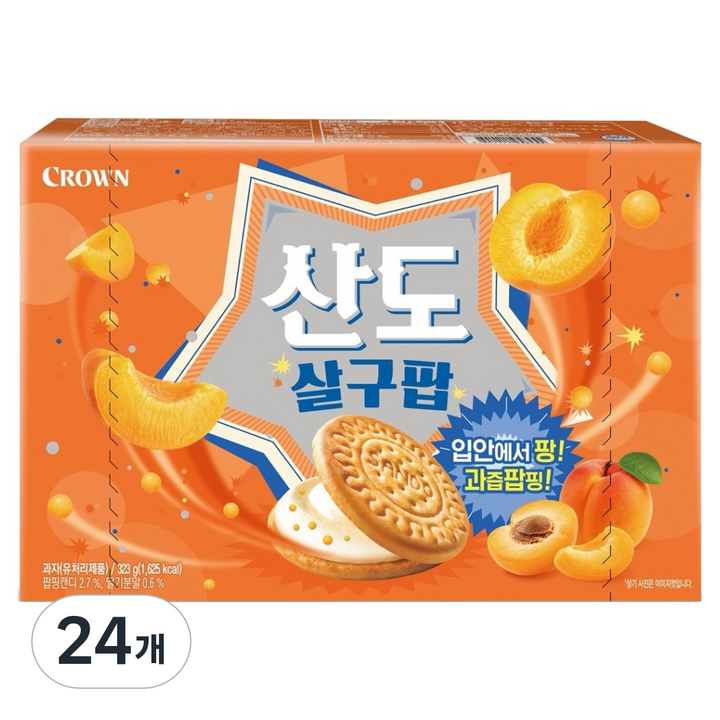 크라운산도 산도 살구팜, 323g, 24개