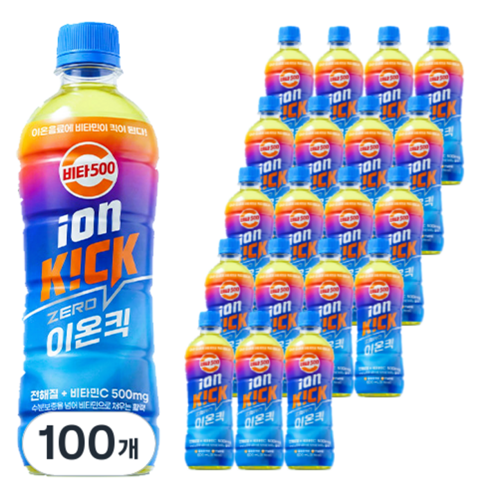 비타500 광동 이온킥 제로 이온음료, 500ml, 100개