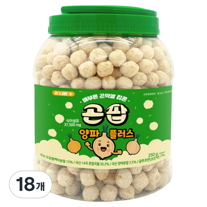 곤팝 닥터스원 배부른 곤약쌀 팝콘 양파플러스, 18개, 250g