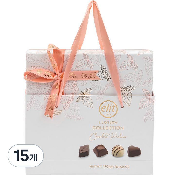 elit 럭셔리 컬렉션 초콜릿 프랄린 핑크 + 쇼핑백, 170g, 15개