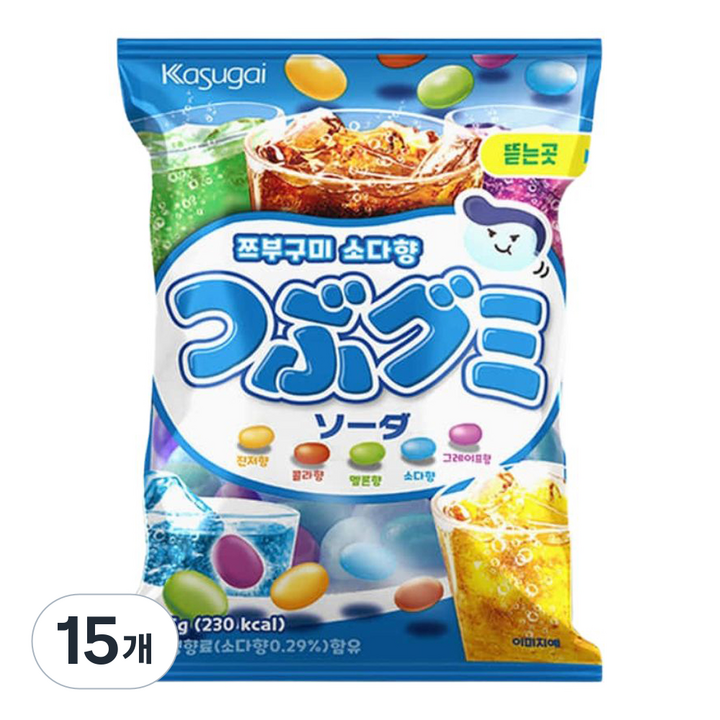 카수가이 쯔부구미 소다향, 65g, 15개
